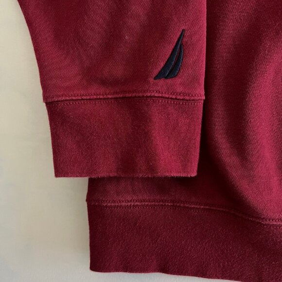 Nautica Red Fleece Crewneck Deck Sweater - Picture 6 of 8